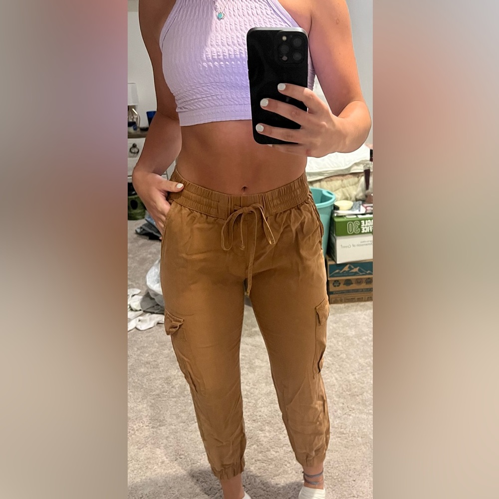 Cargo pants. Dress Forum Los Angeles brand. Off brown/orange color.